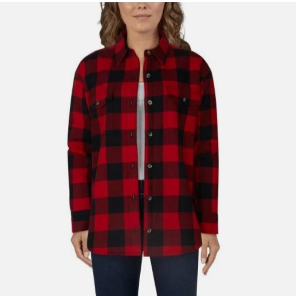 Natural Reflections Women's Sherpa-Lined Flannel Long-Sleeve Shirt XL